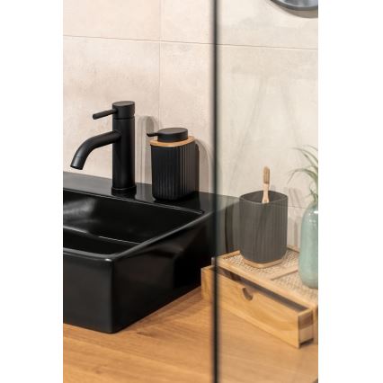 WENKO 25298100 - Tvåldispenser ROTELLO 8,9x12,7 cm svart/brun