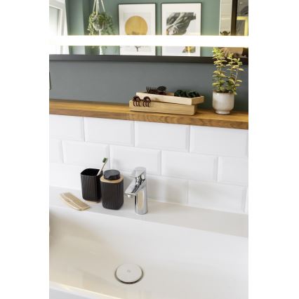 WENKO 25298100 - Tvåldispenser ROTELLO 8,9x12,7 cm svart/brun