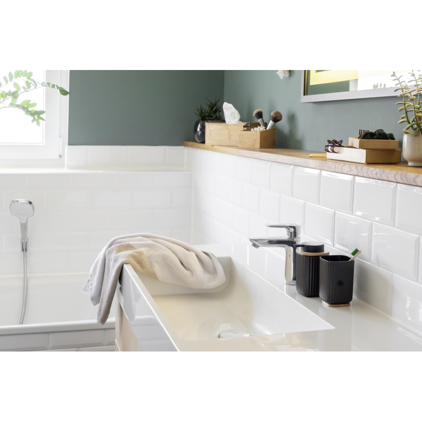 WENKO 25298100 - Tvåldispenser ROTELLO 8,9x12,7 cm svart/brun