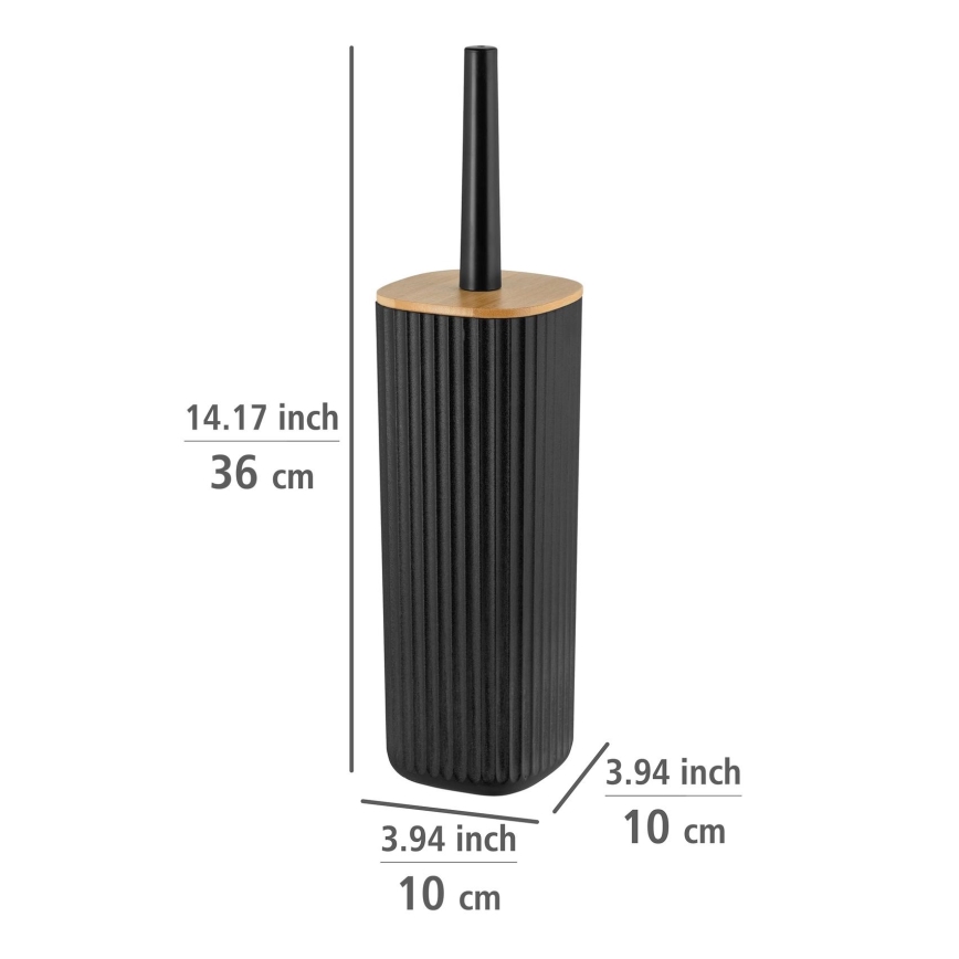 WENKO 25304100 - WC-set ROTELLO 10x36 cm svart/brun