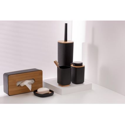 WENKO 25304100 - WC-set ROTELLO 10x36 cm svart/brun
