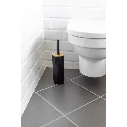 WENKO 25304100 - WC-set ROTELLO 10x36 cm svart/brun
