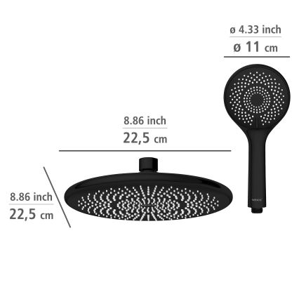WENKO 25311100 - Duschset WATERSAVING SYSTEM 120 cm svart