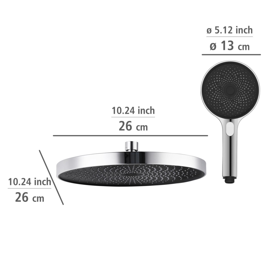 WENKO 25312100 - Duschpelare SOFTWATER 12x120 cm blank krom