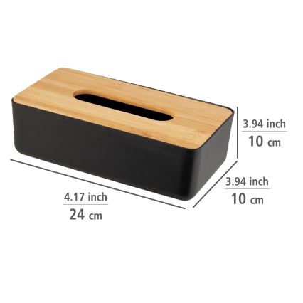 WENKO 25319100 - Sminkbox ROTELLO 24 x 12,7 cm svart/brun