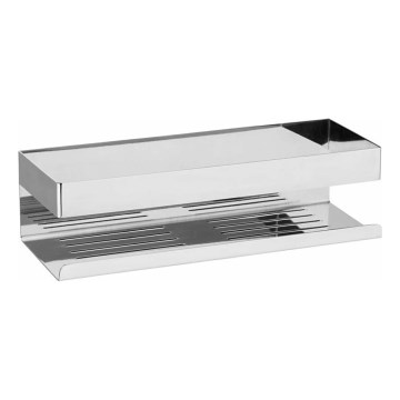 WENKO 25413100-Hylla TURBO-LOC GENOVA SHINE 30x10,5 cm silver