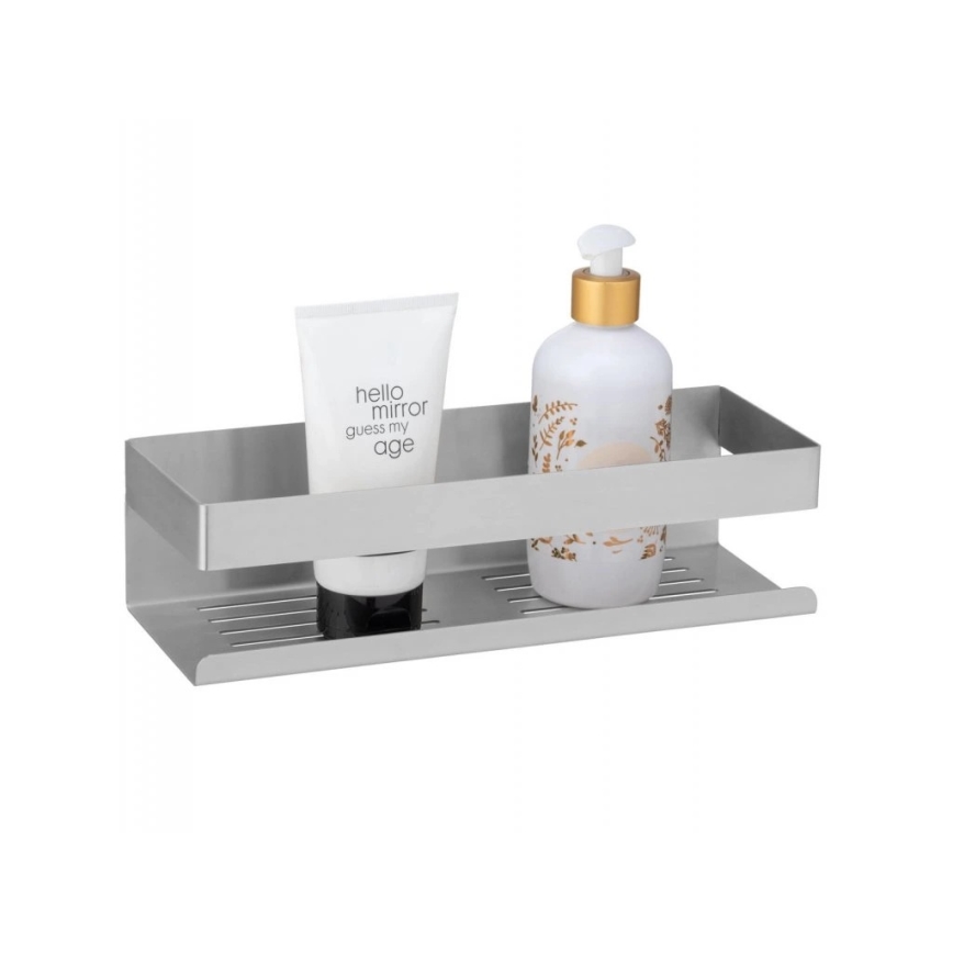 WENKO 25425100-Hylla TURBO-LOC GENOVA MATT 30x10,5 cm silver