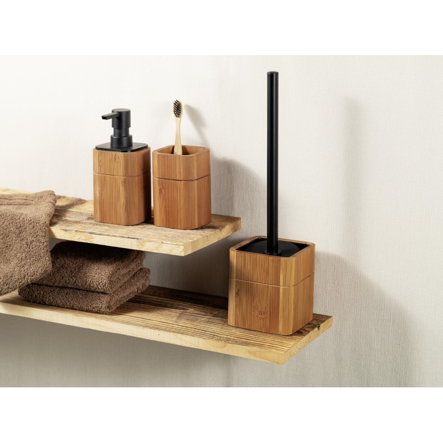 WENKO 26102100 - Tvåldispenser SERRO 7,5x16,5 cm brun/svart