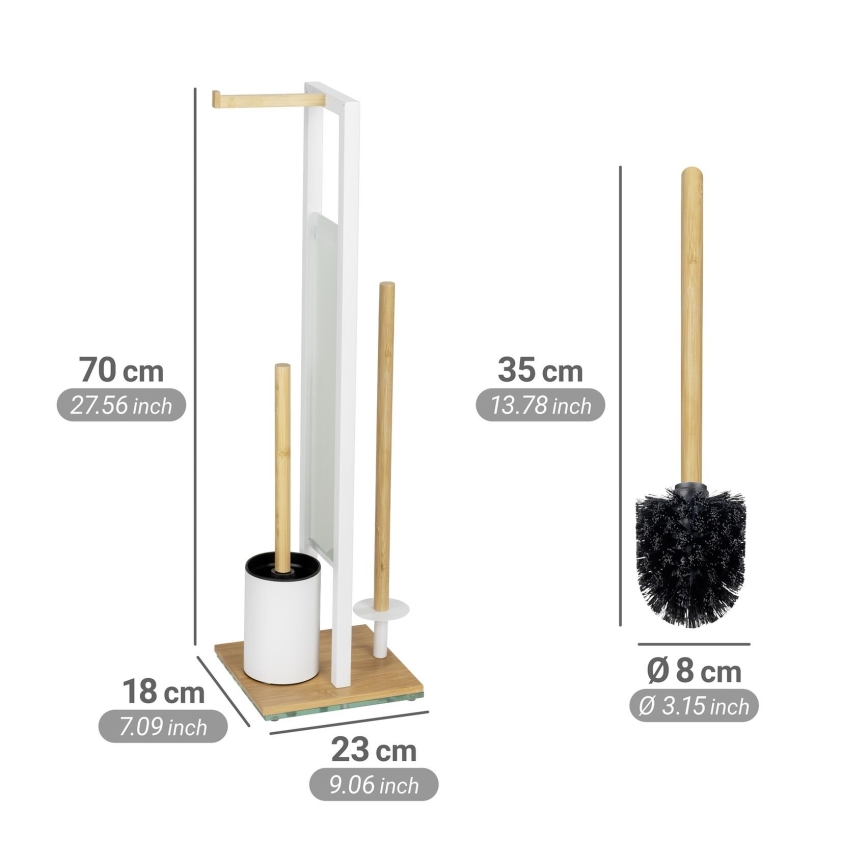 WENKO 26214100 - WC-set RIVALTA 18x70 cm brun/vit