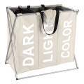 WENKO 3440113100 - Tvättkorg TRIO 63x57 cm beige/svart/silver