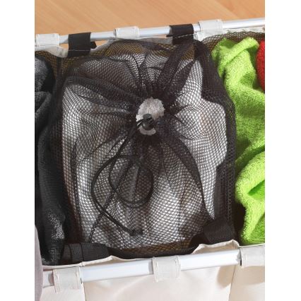 WENKO 3440113100 - Tvättkorg TRIO 63x57 cm beige/svart/silver