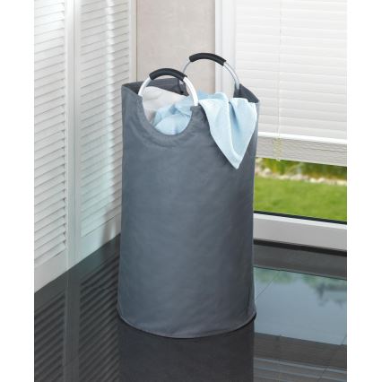 WENKO 3440803100 - Tvättkorg JUMBO 38x72 cm antracit/silver/svart