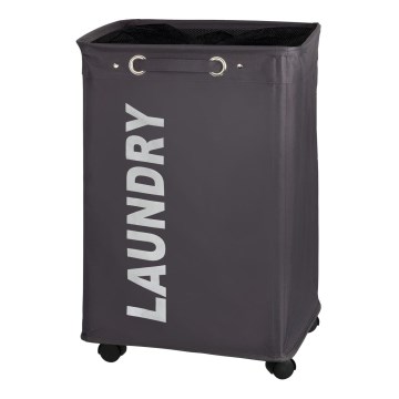 WENKO 3450112100 - Tvättkorg QUADRO 40x60 cm grå/svart