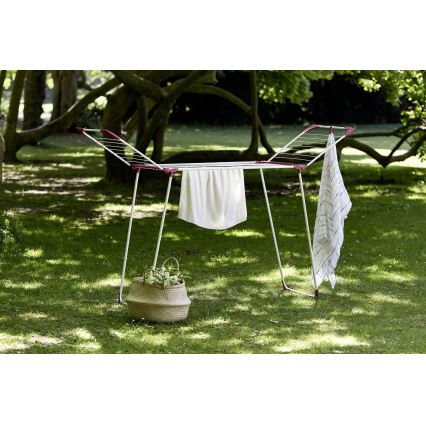WENKO 3774021100 - Torkställ SUMMER DRY 153x76 cm vit/rosa