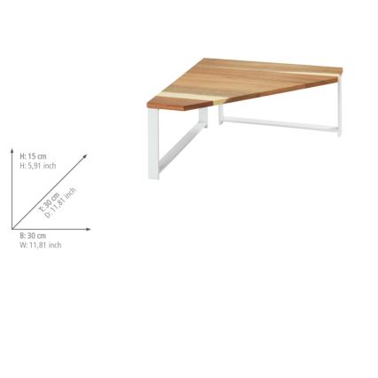 WENKO 53026100 - Hylla LOUISA 30x30 cm vit/brun