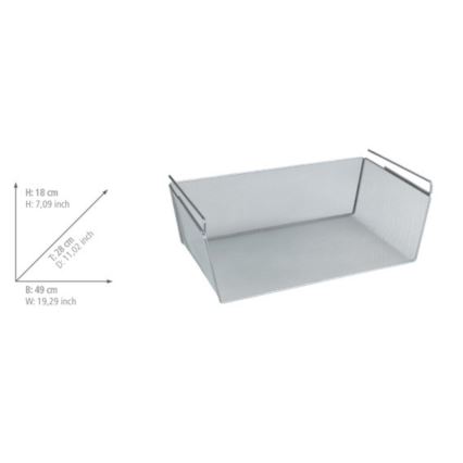 WENKO 53143100 - Korg 49x28 cm silverfärgad