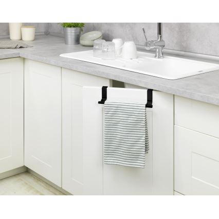 WENKO 53246100 - Handdukshållare 7x6 cm i rostfritt stål/svart