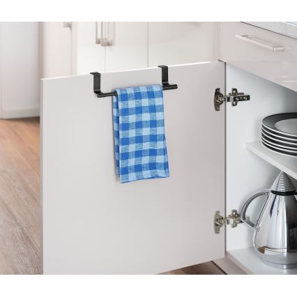 WENKO 53247100 - Handdukshållare 36-60 cm rostfritt stål/svart