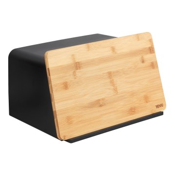 WENKO 54098100 - Brödlåda KUBO 35x26,5 cm svart/brun