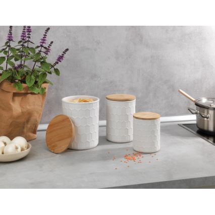 WENKO 54222100 - Förvaringsbox MAYA 13x17 cm vit/brun