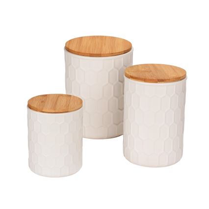 WENKO 54222100 - Förvaringsbox MAYA 13x17 cm vit/brun