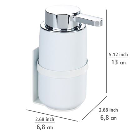 WENKO 54655100 - Tvålpump WOYA 250 ml vit/blank krom