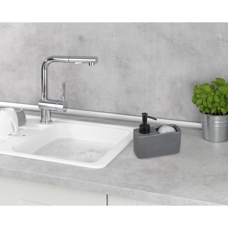 WENKO 54669100 - Tvåldispenser RESA 14,5x14,3 cm grå/svart