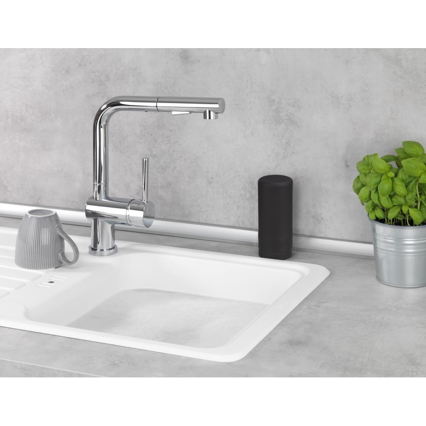 WENKO 54675100 - Tvåldispenser EASY SQUEEZ-E 6x14 cm svart