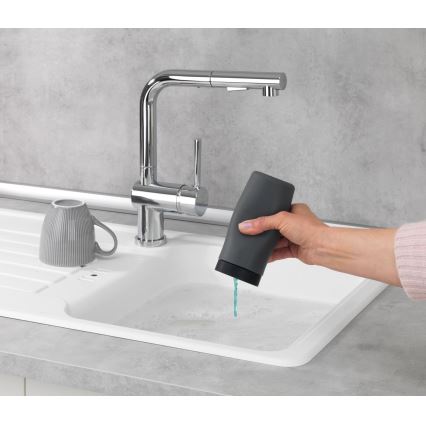 WENKO 54680100 - Dispenser EASY SQUEEZ-E 6x14 cm grå/svart