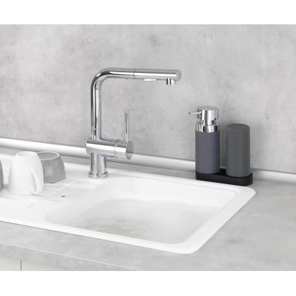 WENKO 54735100 - Tvättstation EASY SQUEEZ-E 15x18 cm grå/grå