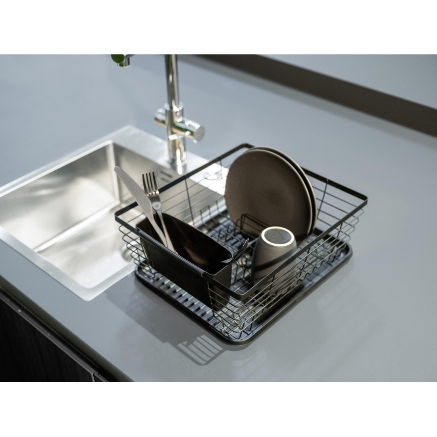 WENKO 54766100 - Diskställ BLACK OUTDOOR KITCHEN 36x30 cm svart/svart