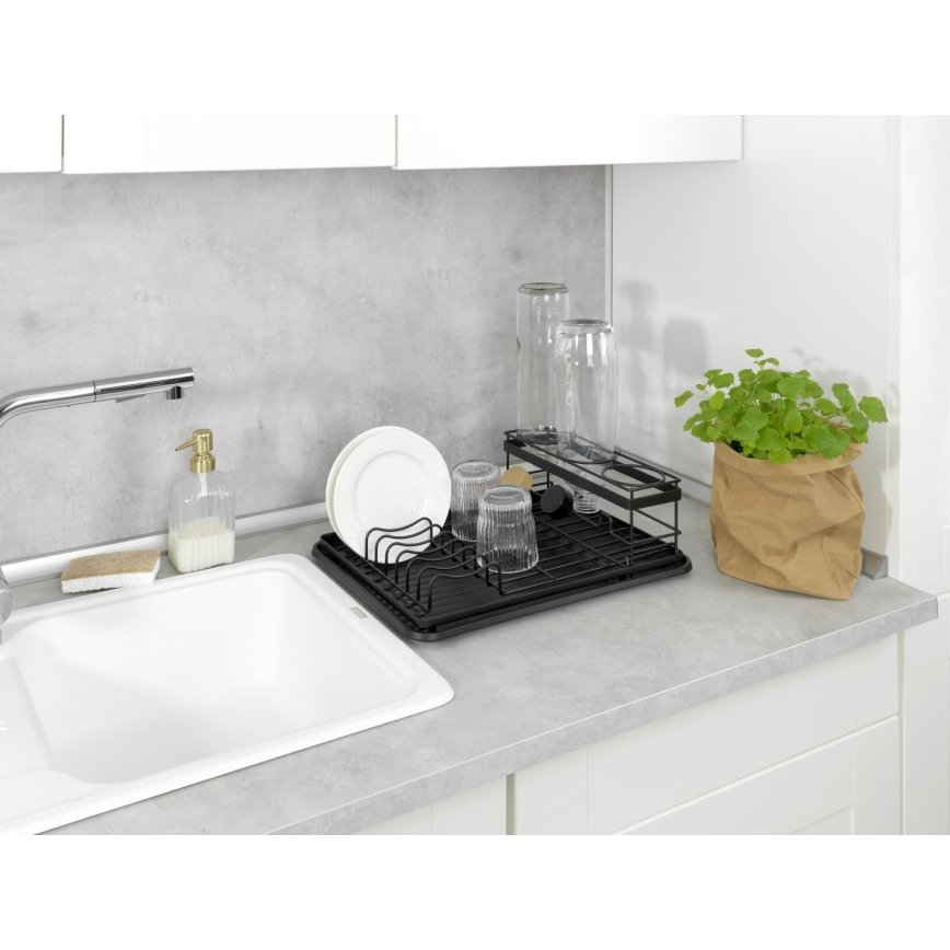 WENKO 54798100 - Diskavrinare AMY 42,5x31,5 cm svart