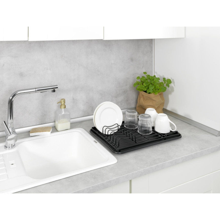 WENKO 54798100 - Diskavrinare AMY 42,5x31,5 cm svart