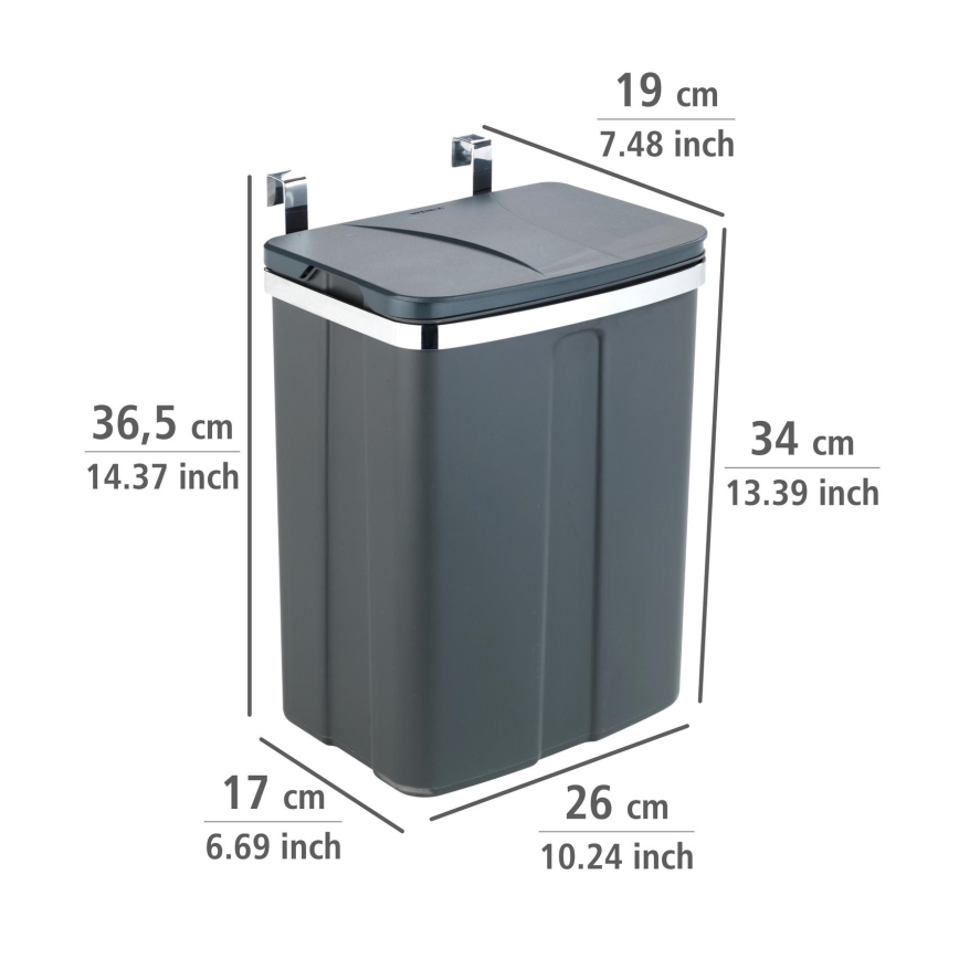 WENKO 54903100 - Dörrmonterad korg 26x36,5 cm grå/silver