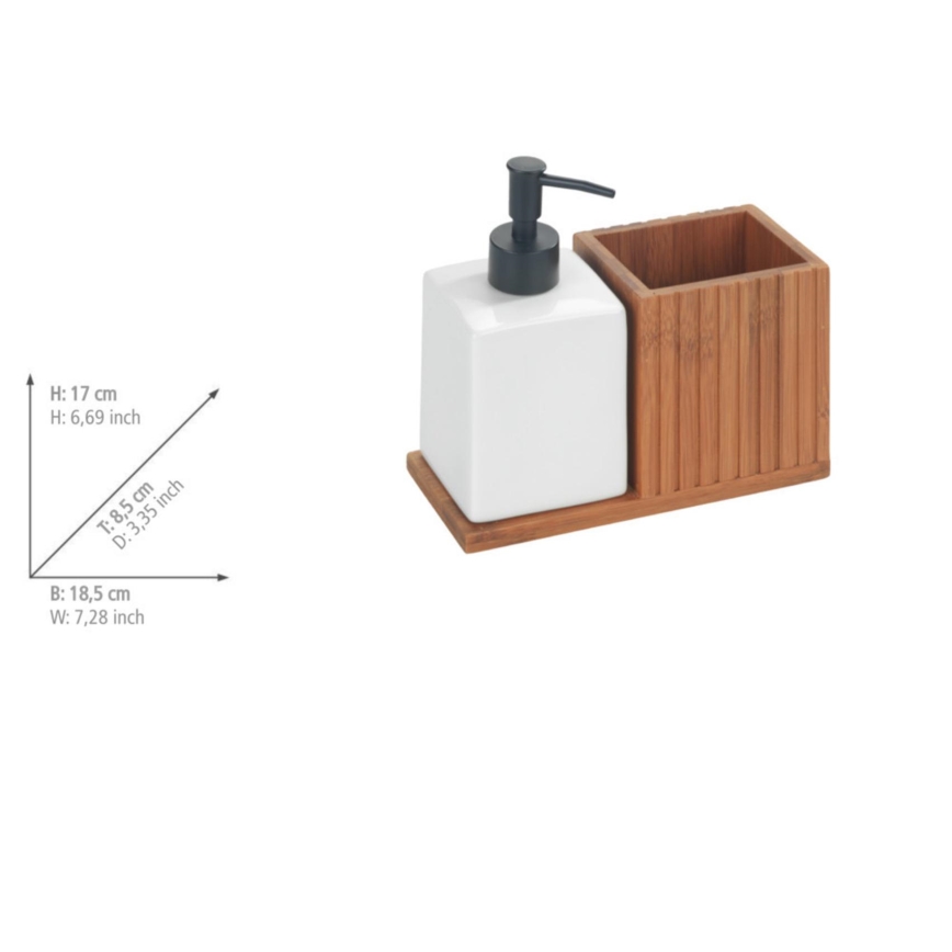 WENKO 54944100 - Tvåldispenser MERA 18,5x17 cm brun