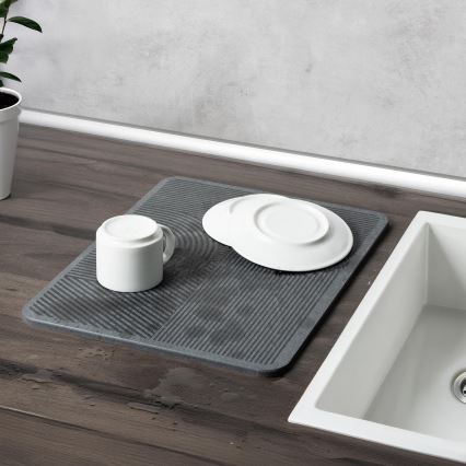 WENKO 54955100 - Avriningsmatta DAMON 40x30 cm kiselgur/grå