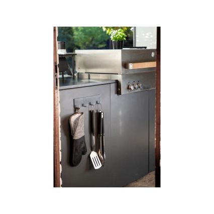 WENKO 55014100-Krok BLACK OUTDOOR KITCHEN 30x6,5 cm svart