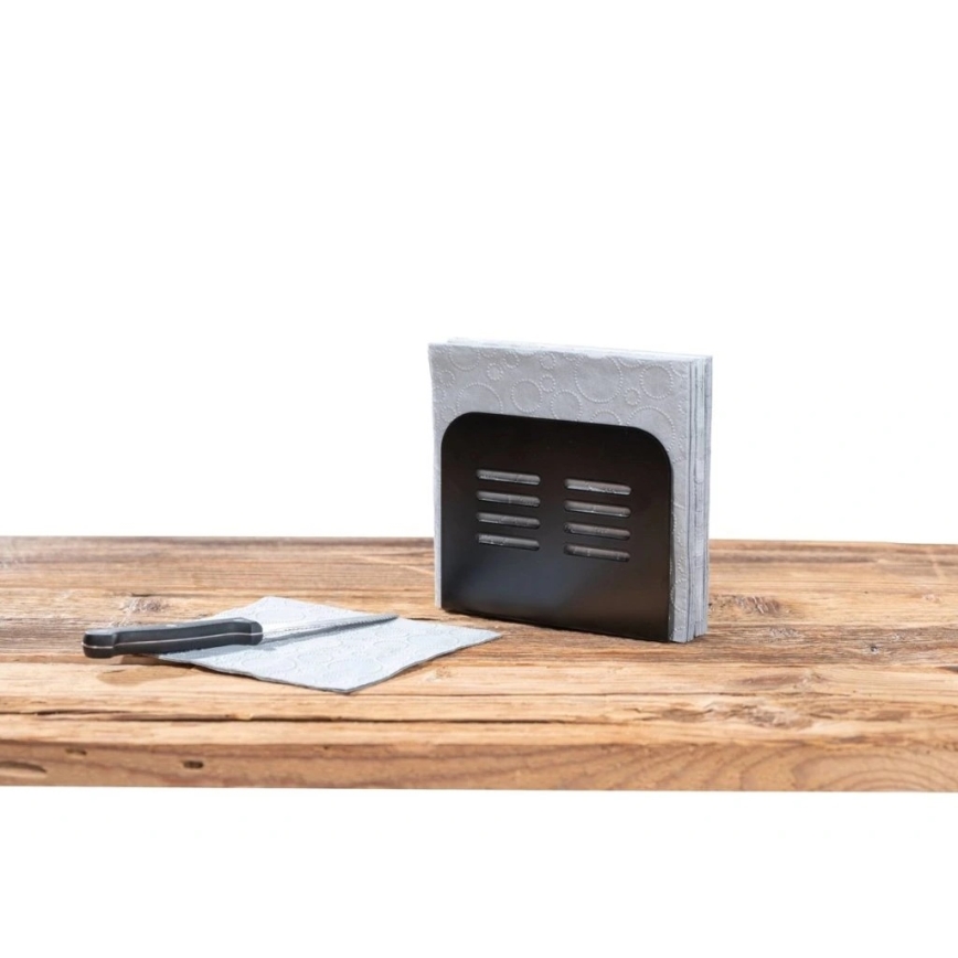 WENKO 55025100-Servetthållare BLACK OUTDOOR KITCHEN 15x12,5 cm svart
