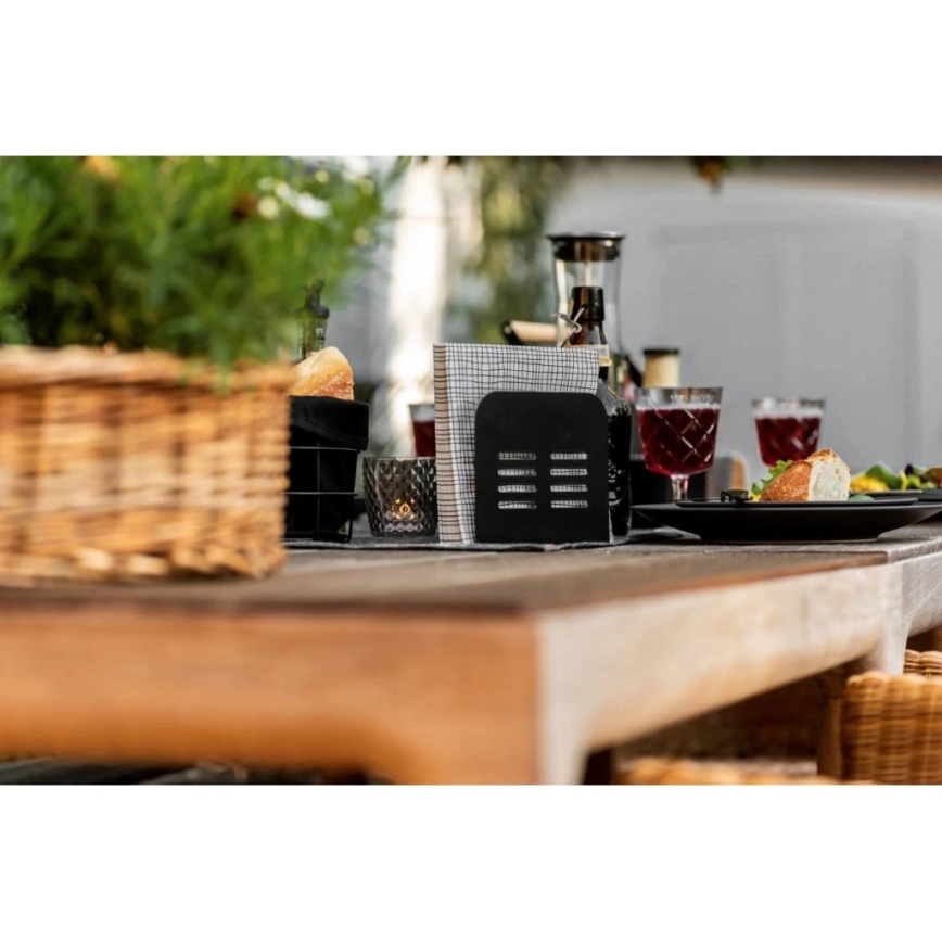 WENKO 55025100-Servetthållare BLACK OUTDOOR KITCHEN 15x12,5 cm svart