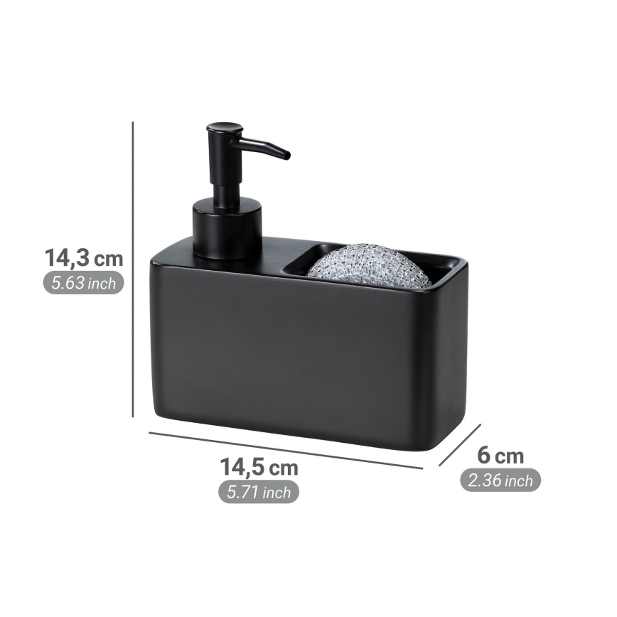 WENKO 55076100 - Tvåldispenser BLACK OUTDOOR KITCHEN 14,5x14,3 cm svart