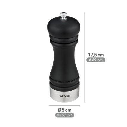 WENKO 55083100-Pepparkvarn BLACK OUTDOOR KITCHEN 5x17,5 cm svart/vit