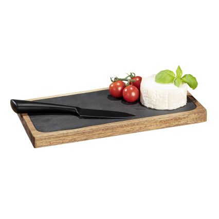 WENKO 55103100 - Skärbräda SVART UTOMHUSKÖK 30x15 cm brun/grå