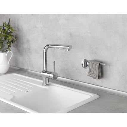 WENKO 5639100 - Kökshanddukshållare TURBO-LOC KÜCHE 23x6,5 cm rostfritt stål/silver