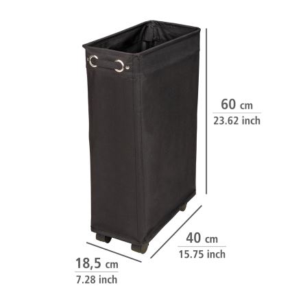 WENKO 69737800 - Tvättkorg CORNO 18,5x60 cm svart