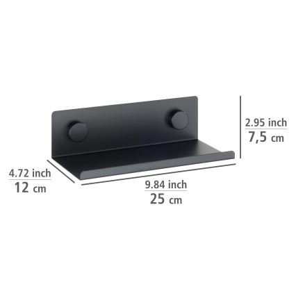 WENKO 71147800 - Hylla JET 25x7,5 cm svart