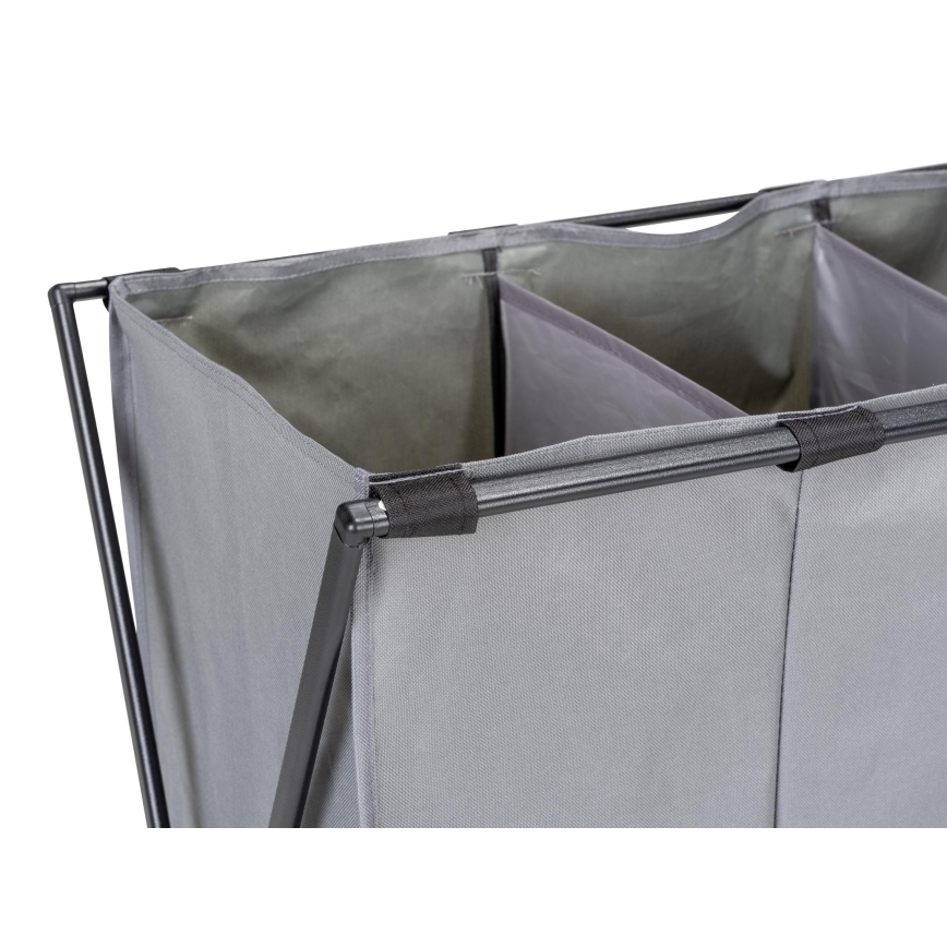WENKO 71297800 - Tvättkorg TRIO 69x76 cm grå/svart
