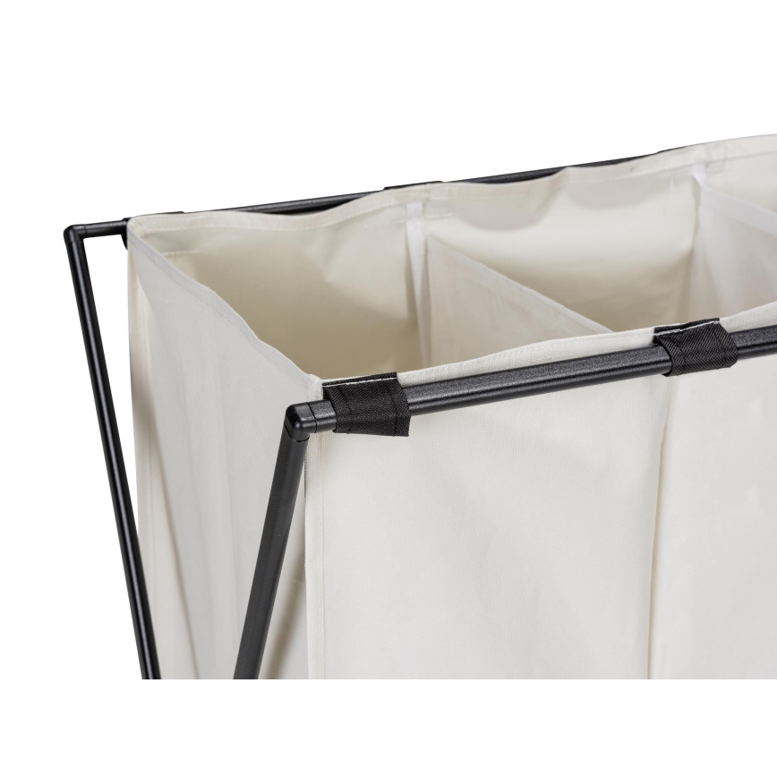 WENKO 71298800 - Tvättkorg TRIO 69x76 cm krämvit/svart