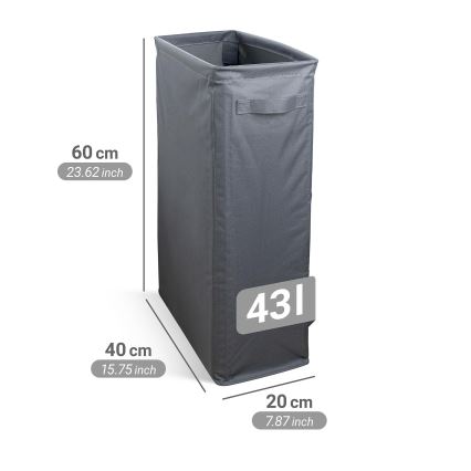 WENKO 71299800 - Tvättkorg SLIM 20x60 cm antracit