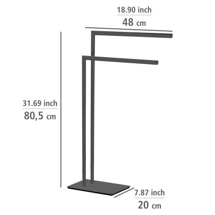 WENKO 71555800 - Handdukställ RECCO 48x80,5 cm svart