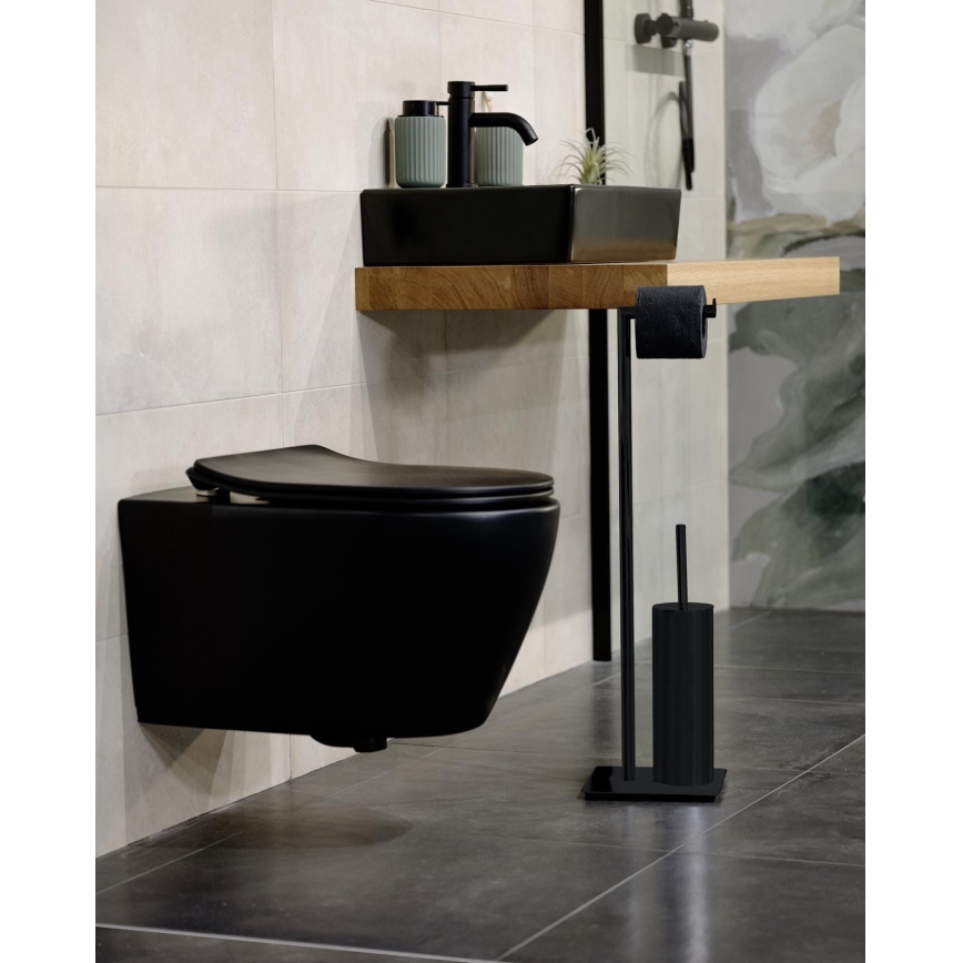 WENKO 71556800 - WC-set RECCO 20x71,5 cm svart